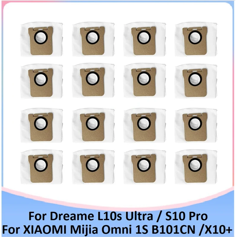 16 бр. за Dreame L10S Ultra S10 Xiaomi X10 + Plus резервни Части за робот-прахосмукачка, торба за прах, Резервни Части, аксесоари, мръсни чанта