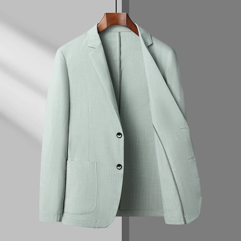 през пролетта на 2023 г. нов висококачествен костюм за почивка, моден тренд във всичко, красива корейска палто за мъжете на средна възраст -M-4XL