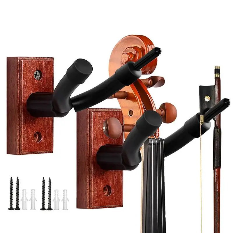 Закачалка за цигулка Монтиране на стена Дървена Закачалка за цигулка Кука за виолончело Монтиране на стена Багажник за изложбата на стоки с кука за лък ukulele Студио Мандолини