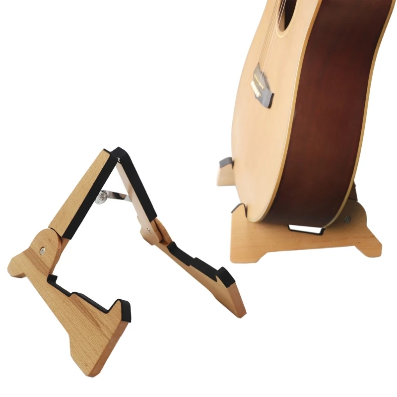 Дървена универсална стойка за китара A-Frames Притежателя на струнен инструмент, Преносима стойка за китара A-Frames за китари, бас, хавайски китари