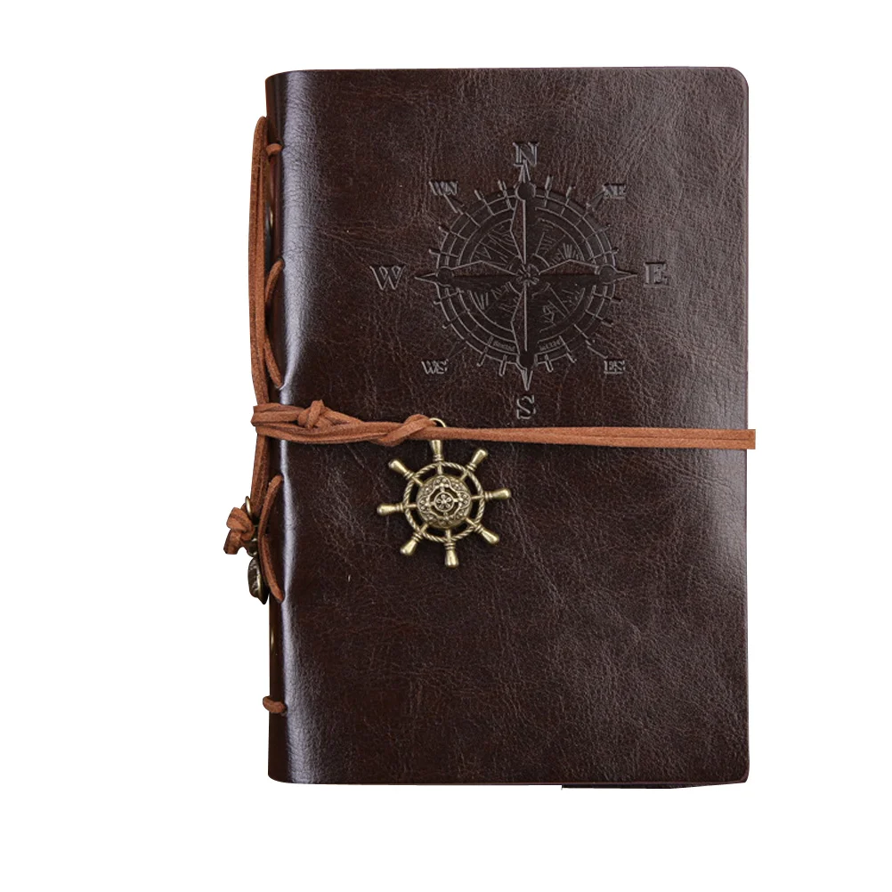 Класически бележник-дневник с переплетной въже на ръчна работа За ваучър за подарък бележник с ръчно монтиране (кафяв)